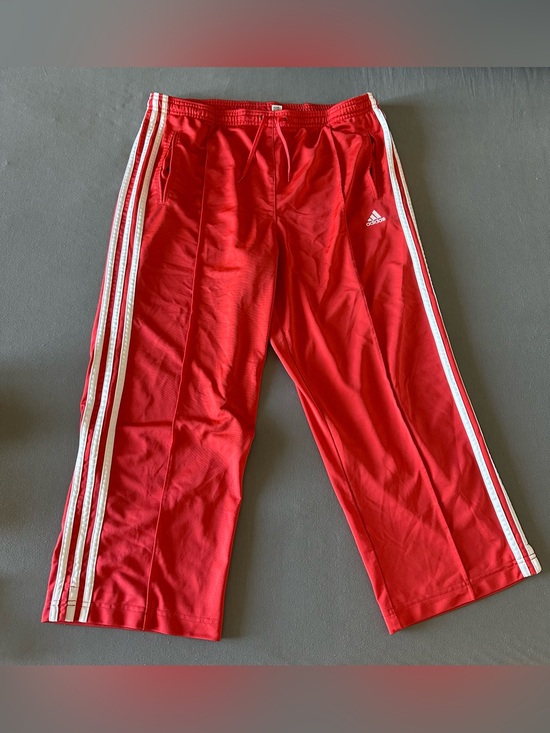 adidas Pants - adidas Cropped/Capri Red/Orange Track Pants